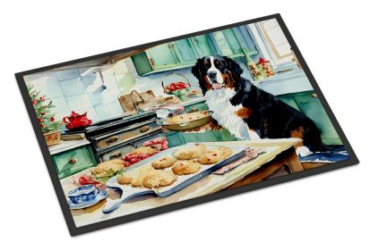 NEW Bernese Mountain Dog Christmas Cookies Doormat Front Door Mat Indoor Outdoor Rugs for Entryway, Non Slip Washable Low Pile, 18H X 27W