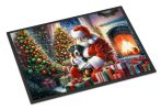 Greater Swiss Mountain Dog and Santa Claus Doormat Front Door Mat Indoor Outdoor Rugs for Entryway, Non Slip Washable Low Pile, 24H X 36W