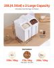 4.5Gal/20Lx2 Large Ingredient Storage Container Airtight Kitchen Flour Bin