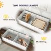 PawHut Whelping Box for Dogs and Puppies, Dog Whelping Box with Washable Waterproof Pee Pad & Adjustable Door for Large, Medium and Small Dogs, White