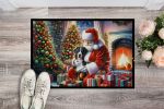 Greater Swiss Mountain Dog and Santa Claus Doormat Front Door Mat Indoor Outdoor Rugs for Entryway, Non Slip Washable Low Pile, 24H X 36W