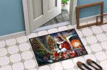 Greater Swiss Mountain Dog and Santa Claus Doormat Front Door Mat Indoor Outdoor Rugs for Entryway, Non Slip Washable Low Pile, 24H X 36W
