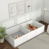 PawHut Whelping Box for Dogs and Puppies, Dog Whelping Box with Washable Waterproof Pee Pad & Adjustable Door for Large, Medium and Small Dogs, White