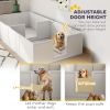 PawHut Whelping Box for Dogs and Puppies, Dog Whelping Box with Washable Waterproof Pee Pad & Adjustable Door for Large, Medium and Small Dogs, White