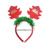 Christmas Bow Headband for Dogs Red and Gold Deer Horn Snowflakes Christmas Hat Costume Dress Up Accessories for Pet for Cosplay and Makeup  12 pcs