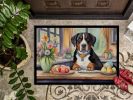 Decorating Easter Greater Swiss Mountain Dog Doormat Front Door Mat Indoor Outdoor Rugs for Entryway, Non Slip Washable Low Pile, 24H X 36W